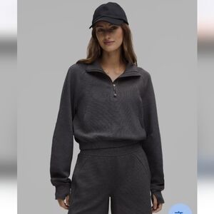 Lululemon Scuba Cropped Funnel-Neck Half Zip Waffle - Large